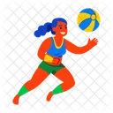 Volleyball Playing Sport Icon