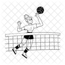 Volleyball Net Spiking Hitting Ball Icon