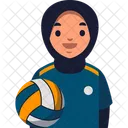 Volleyball Player Hijab Icon