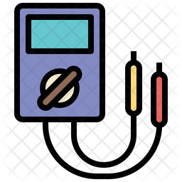 Volt Meter Icon - Download In Colored Outline Style