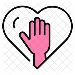 Volunteer Hand In Heart  Icon