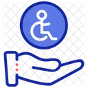 Volunteer hands holding a hand of a disabled person  Icon