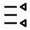 Dreieckliste von rechts nach links  Symbol