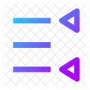 Dreieckliste von rechts nach links  Symbol