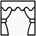 Vorhang Fenster Zimmerfenster Symbol