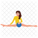 Vorwartsbeuge Yoga Pose Flexible Figur Symbol