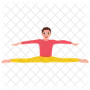 Vorwartsbeuge Yoga Pose Flexible Figur Symbol