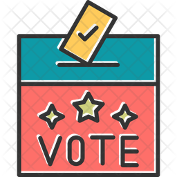 Voting Box Icon - Download in Colored Outline Style