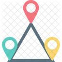 Distance De Deplacement Epingles De Localisation Pointeurs De Localisation Icône