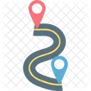 Distance De Deplacement Epingles De Localisation Pointeurs De Localisation Icône