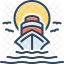 Voyage Ferry Ship Icon