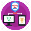 VPN Netzwerk VPN Verbindung Gemeinsam Genutztes VPN Netzwerk Symbol