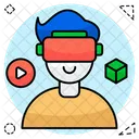 VR ヘッドセット、VR グラス、VR ゴーグル アイコン