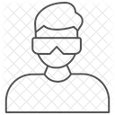 Vr 사용자 얇은선 아이콘 아이콘