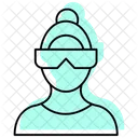 Vr User Color Sombra Linea Fina Icono Icono