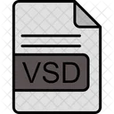 Vsd Arquivo Formato Ícone