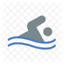 Vue Laterale De La Natation Silhouette Du Nageur Sport Aquatique Icon