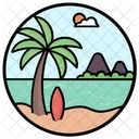 Vue sur la plage  Icône