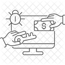 Transaccion En Linea Vulnerabilidad Ciberseguridad Icono