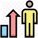 Wachstum Mensch Balkendiagramm Symbol