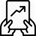 Mit Beiden Handen Ein Liniendiagrammpapier Halten Symbol