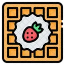 Waffle Strawberry Breakfast Icon