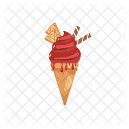 Waffle with ice cream  Icon