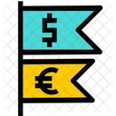 Flagge Dollar Euro Symbol