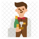 Waiter Occupation Professions Job Man Icon