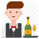 Waiter Male Pouring A Drink Icon