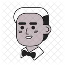 Waiter African American Servant Profession Waiter Bow Tie Icon