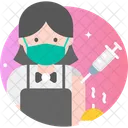 Female Waiter Vaccination Icon