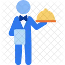 Waiter Serving Food Icon