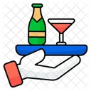 Waiter Serving Tray Bar Service Icon