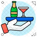 Waiter Serving Tray Bar Service Icon