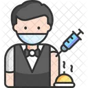 Male Waiter Vaccination  Icon