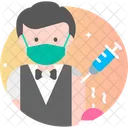 Male Waiter Vaccination Icon