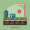 Waiting Bus People Icon