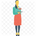 Waitress Drink Serving Icon