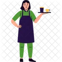 Waitress Coffee Serving Icon