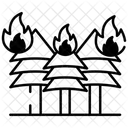 Waldbrand Feuer Katastrophe Symbol