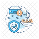 Walk Defensively Walk Crossing Road Icon