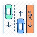 Walk facing oncoming traffic  Icon