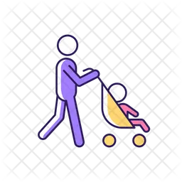 Walking with stroller  Icon