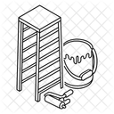 Roller Brush Paint Bucket Ladder Icon