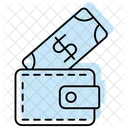 Wallet With Cash Color Shadow Thinline Icon Icon