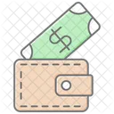 Wallet With Cash Lineal Color Icon Icon