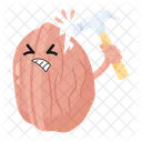 Walnut Cracking Walnut Walnut Emoji Icon