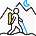 Wander Rove Peregrinate Tramp Stroller Nomad Migratory Emigrant Traipse Trudge Adventure Icon