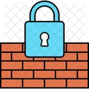 Wandsicherheit Firewall Schutz Gesperrte Wand Symbol